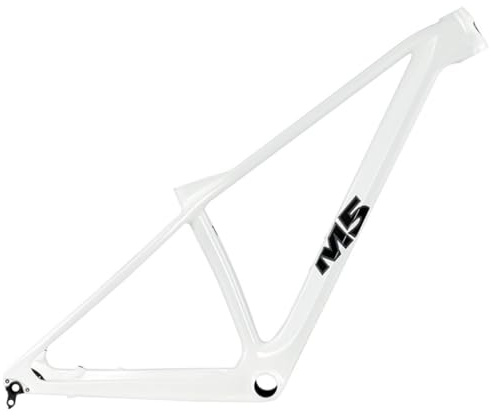 HIMALO Carbon Fibre Mountain Bike Frame 27.5/29er XC Hardtail MTB Frame 15/17/19/21'' Boost Thru Axle 12x148mm Disc Brake Internal Routing(White,17'')