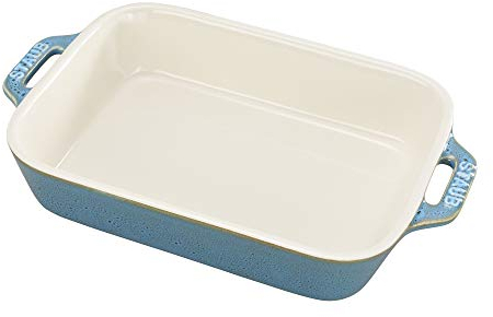 STAUB Keramik-Auflaufform, rechteckig, 19 x 15 cm, rustikales Türkis