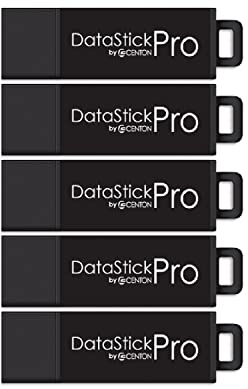 Centon Electronics MP Valuepack USB 3.2 Gen1 DataStick Pro Flash Drive, 8 GB, 5 USB Flash Drives, 5 Pack, Black