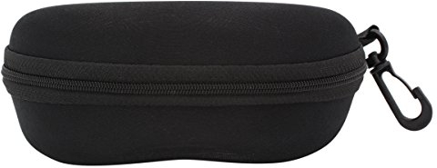 TBOC Custodia Rigida Occhiali da Sole – Astuccio da Cintura Nero Porta Lenti da Vista Lettura Nuoto Sicurezza Lavoro per Auto Design Grande Fashion con Clip Chiusura a Cerniera per Uomo Donna Bambini