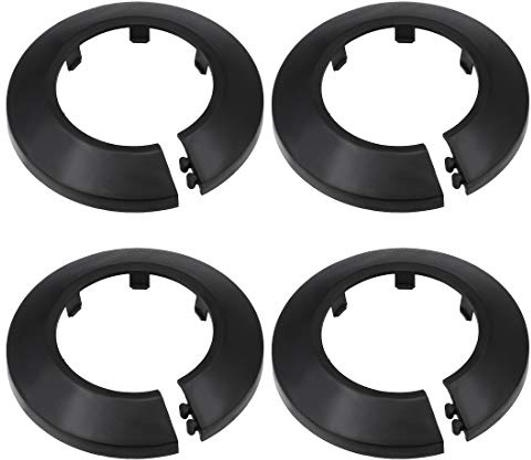 sourcing map 50 mm Rohrabdeckung, Dekoration, PP-Kunststoff, Wasserrohr-Rosette, schwarz, 4 Stück
