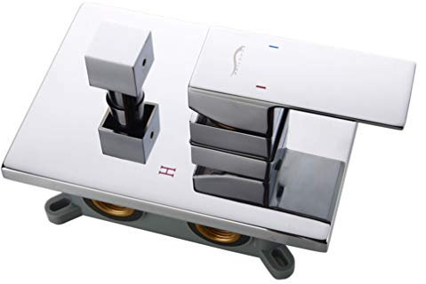 UZSYLE Multifunzionale Di Rame Quadrato Scatola Da Incasso Miscelatore Doccia Incasso Set Quadrato Raccordo Box Incorporato Valvola Miscelatrice, D