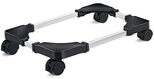 Liitrton Soporte de CPU móvil Ajustable para computadora con 4 Ruedas giratorias para la mayoría de PC (Negro)