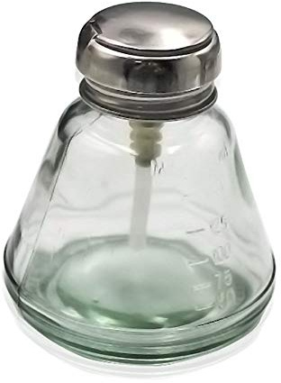 Flacon vide en verre de 180 ml avec pompe à alcool pour tonifier, démaquillant et dissolvant de vernis à ongles