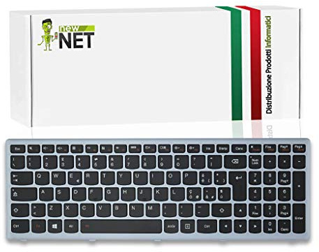 new net Keyboards Tastiera Italiana Compatibile con Notebook Lenovo IdeaPad S500 S500 Touch S500C S500-IFI S500-ITH S500T S510 S510p Retroilluminata Frame Silver
