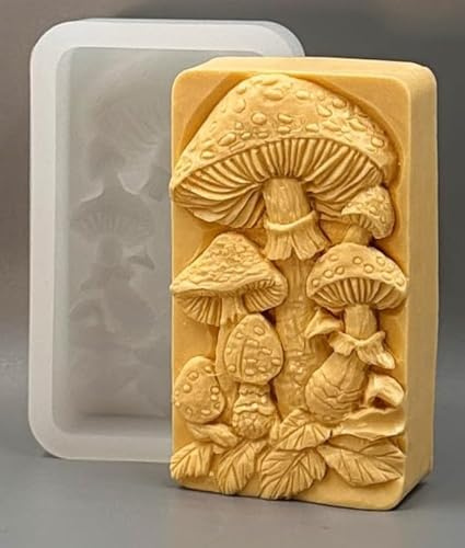 Mushroom Silicone Mould – Fairy Garden Woodland Design | 3D Silicone Mold for Soap, Resin, Candles & Plaster | Handmade Crafts Tool