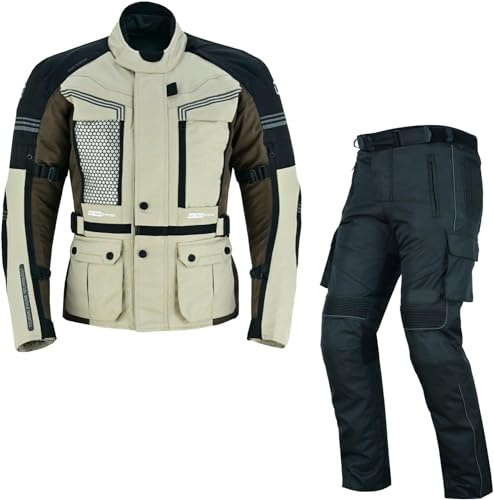 BOSmoto 2-teiler Motorradkombi Cordura Textilien Motorradjacke + Motorradhose, (2XL)