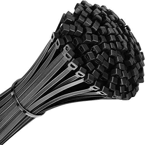 RASMACOR | 400 Bridas de Nylon Negras | Brida de 300x4.8 mm | Bridas para Cables Para Oficina, Hogar, Exteriores | Resistentes a los rayos UV | Presillas de 300x4.8mm |