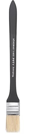 sourcing map 1 Width Small Paint Brush Natural Bristle with Wood Handle Painting Tool for Wall, Door, Cabinets, Furniture, Fences, White
