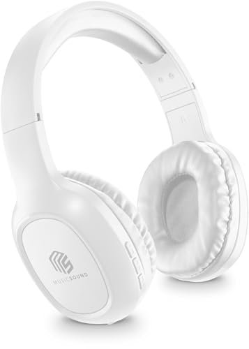 Music Sound | HEADBAND Bluetooth Basic | Cuffie on Ear Bluetooth con Archetto Estendibile - PlayTime 8h - Colore Bianco, One Size