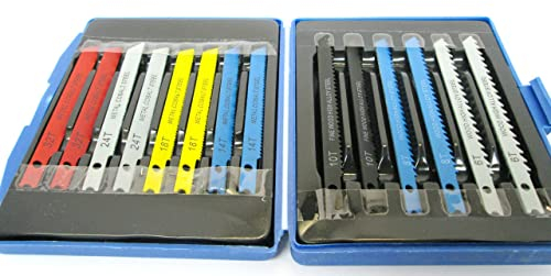 14pc U Fit Jigsaw Blade Set - U Fitting Metal Plastic Wood Blades PVC, Plastic, Aluminum, Sheet 6T, 8T, 10T, 14T, 18T, 24T, 32T