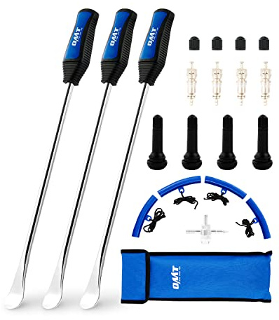 Orion Motor Tech 14.5 Tire Spoon Kit, 20pc Tire Changing Tool for Motorcycle Dirt Bike Lawn Tractor Bicycle, Motorcycle Tire Changer Tire Removal Tool with 4pc Rim Covers Valve Tool Valve Cores