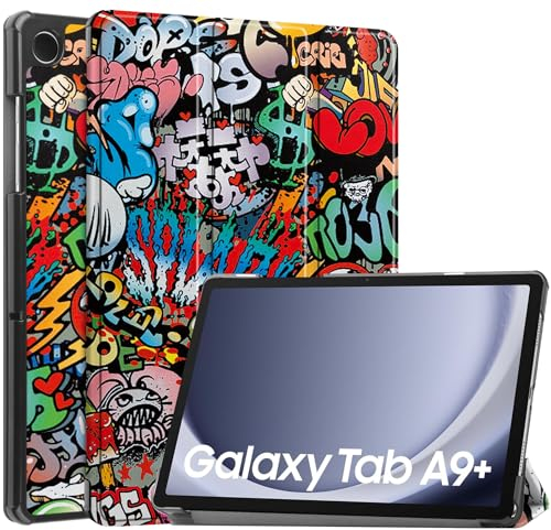 Vakarey Ultra Sottile Custodia Cover Tablet per Samsung Galaxy Tab A9+ Plus 11 Pollici 2023 SM-X210/SM-X216/SM-X218,Graffiti