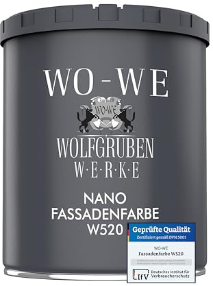 Nano Fassadenfarbe W520 Wandfarbe für Außen Mauer Fassade Lichtgrau - 750ml