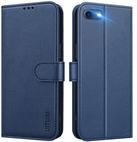 UITUIM Coque pour iPhone SE 2022 / iPhone SE 2020 / iPhone 8/iPhone 7/iPhone 6S/iPhone 6 Coque Etui Portefeuille Cuir avec Rabat Porte Carte Clapet Flip Case Étui Housse Coque de Protection,Bleu