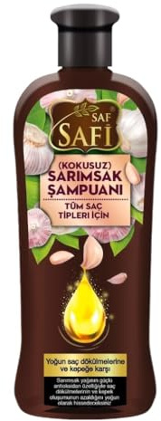 Saf Safi vitlökshampo | vitlökshampo | för mer volym | luktfri | mot håravfall | för män och kvinnor – 500 ml (1 styck)