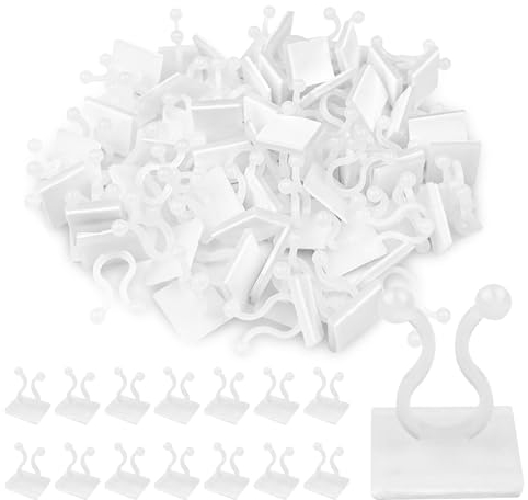 Frevoitna 80 Stück Pflanzenclips, Pflanzen Clips für Kletterpflanzen, Pflanzenhalter Wand Selbstklebende, Wandhalterung für Pflanzen, Pflanzenklammern für Pflanzen Sicherung Unterstützt Weiß
