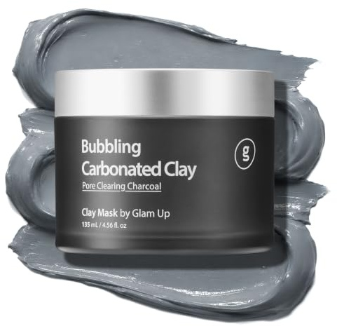 GLAM UP Clean Bubbling Carbonated Clay Mask for Face Purifying- Blackhead Remover, Peel Off, Pore Clearing, Deep Cleansing, Detoxing Bubble Clay Mask, Vegan 135ml (4.56 Fl Oz) Korean Skin Care