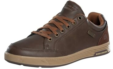 Skechers Cavell Sparkman- Tenis para Hombre, Chocolate sintético, 42 EU