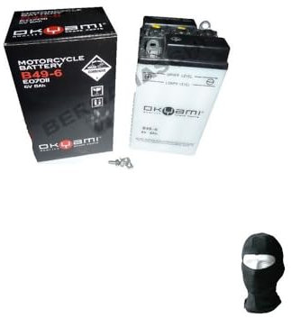 COMPATIBILE CON MOTO GUZZI Lodola 175 dal 1957 al 1962 BATTERIA GIA' PRONTA ALL’USO OKYAMI B49-6 BATTERIE PER MOTO SCOOTER 8AH AMPERE 6 VOLT 91X83X162 MM