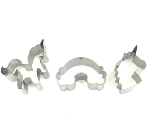 IMIKEYA 3pcs Food Grade Stainless Steel Cookie Cutters Unicorn Cloud Shapes Boys and Girls Cartoon Sandwich Biscuit Moulds Baking Tools for Pastry Cake Fruit Bread