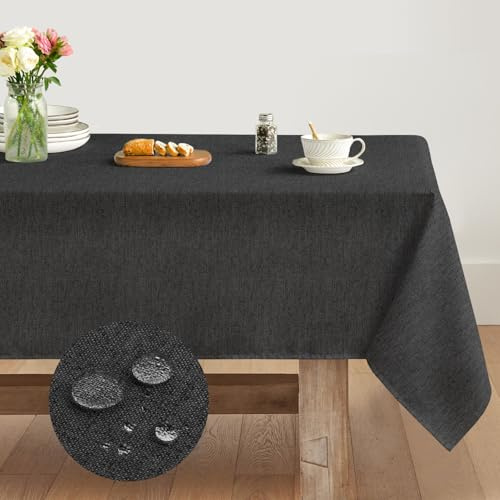 Artoid Mode Grau Tischdecke 140x160 cm, Saisonnal Herbst Wasserabweisend Fleckschutz Tischwäsche Küche Dekoration Urlaub Party Dekor