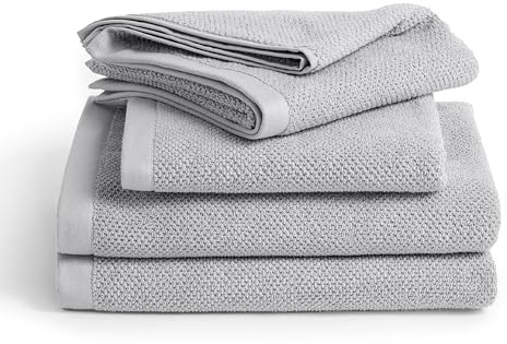 herzbach home - Spa Kollektion - Handtücher Duschtücher Set 100% Baumwolle (Perlgrau)