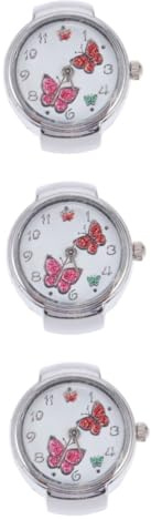 SAFIGLE 3stücke Delicate Butterflies Design Ring Uhr Für Frauen Fingeruhr Mit Dekorativem Schmetterlingsmotiv Robustem Als Modisches Schmuckstück Für Alltag