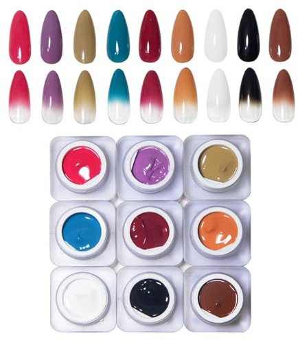 MOEPAK Vernis à Ongles Set Ombre Gel Nail Paint pour Nail Art Gel de Peinture Sans Résidus pour Manucure Salon de Manucure 9 Couleurs (B)