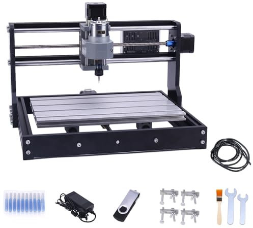 CNC Mini Engraving Machine Kits, CNC Woodworking Engraving Machine, Engraving Range 11.8 * 7 * 1.57in, for Woodworking DIY Wood PCB Milling Cutting Engraver