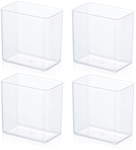 TIE-DailyNec 4 Pack Soporte Mando Pared, Organizador de Medios Transparente, Cajas de Almacenaje Autoadhesivas para Dormitorio, Salón, Cocina, Oficina, Teléfono Móvil