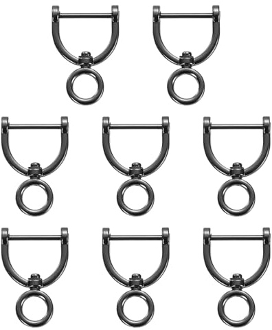 sourcing map Swivel D-Rings Screw in Shackle Horseshoe Metal U Shape D Ring for Purse Bags DIY Crafts Keychains Accessories