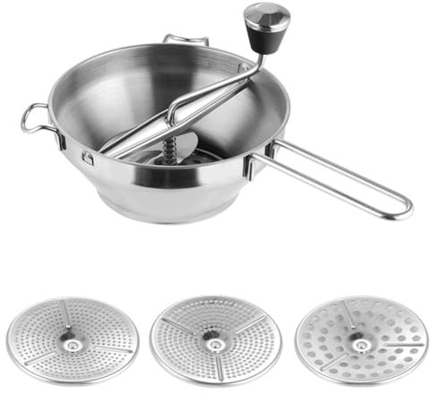 Swiixxer Strumento Tritatutto di e Frutta in Acciaio Inossidabile Argentato per Creare Puree, Schiacciapatate. Adatto A Zucche, Passatutto per Alimenti.