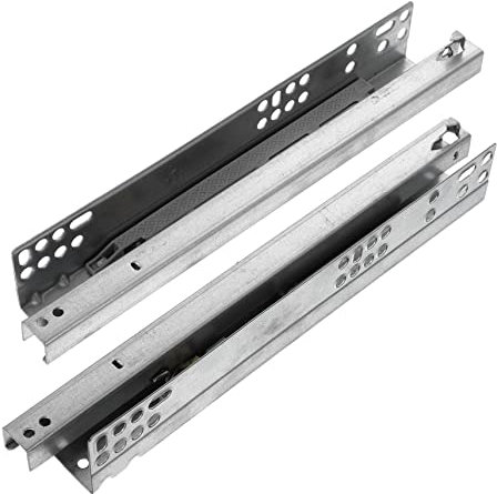 Lot De 2 Rails Coulissants Silencieux Pour Tiroirs Armoires Bureau Maison