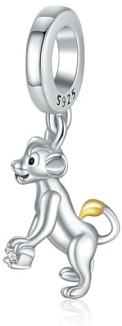 MGIUL Charms 925 Pulseras de plata de ley 925 con dibujos animados de animales y flores camaleón amor perlas Halloween cumpleaños Navidad joyas regalo para mujer, Plata de ley, Circonita cúbica