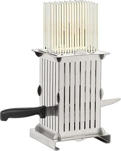 Boîte à brochettes en Acier Inoxydable 49 Trous | Ustensile de Barbecue pour Usage Domestique et Commercial | Machine à brochettes de Viande à Usure Rapide | Démontage Facile