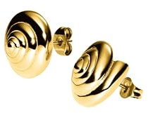 Purelei Nautical Small Ohrstecker – Kleine Muschelspiral-Ohrringe aus Edelstahl in Gold, Silber oder Roségold – Maritimer Damen-Schmuck im zeitlosen Design – 14,7 mm, 9,15 g (Gold)