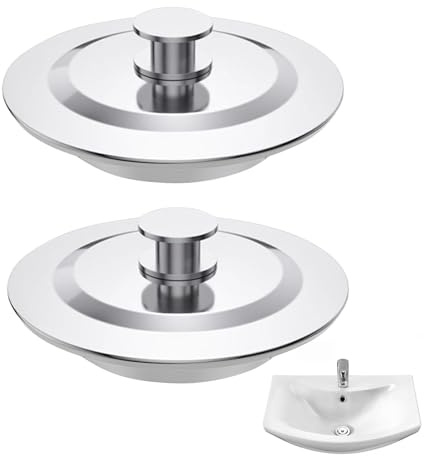 2PCS Universal Bath Plug, 40-45mm Bath Plug Replacement, Bathroom Sink Plugs, Sink Stopper, Stainless Steel Bathtub Plugs, Sinks Plugs for Kitchen, Bathtub UK