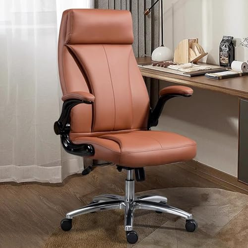 Silla Gaming Profesional Tela Transpirable, Silla de Trabajo Giratoria Ajustable Estilo Carrera, Reposabrazos Abatibles de 90°, Diseño Tridimensional en Capas, para Adultos, Niños Y Jugadores(Brown)