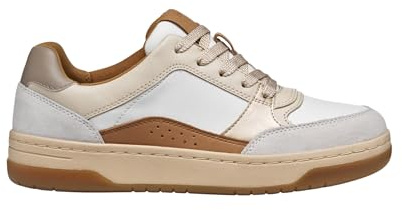 Geox sedral Court Donna Sneakers Basse - D564QB08522C0405 (Bianco/Beige, Sistema Taglie Calzature EU, Adulto, Numero, Media, 36)