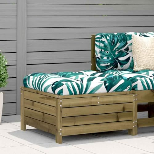 HaoChrymec Gartenhocker, Kiefernholz Kesseldruckimprägniert, Latten-Design, Fußhocker Outdoor, Camping Hocker, Kleiner Hocker, 62 x 63.5 x 32 cm