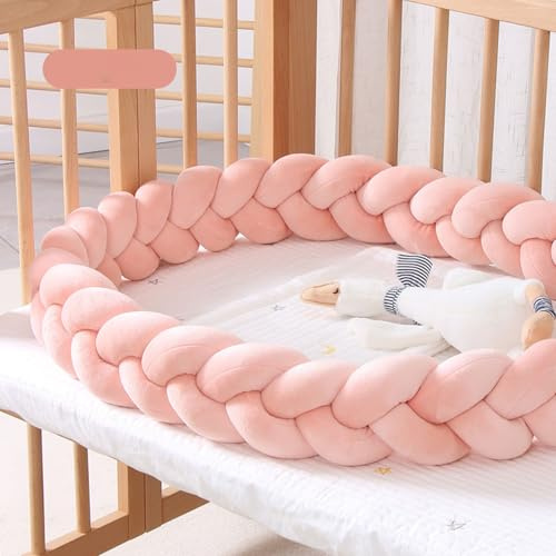Aocase Treccia Paracolpi Lettino, Paracolpi Antisoffoco per Lettino, Cuscino Protezione Morbido Sicuro per Sponde Lettino Neonato, Barriera Anticaduta a Nodo Intrecciato per Bambini,G01,250cm