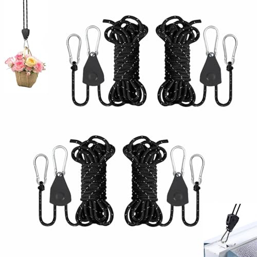 4 Pièces 1/8 Pouces Rope Ratchet Cordes à Cliquets avec Tendeurs