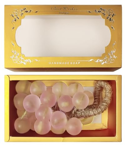 Fruit Soap, Handmade Scented Bar for Bathroom, Grape Fragrance Bath Wash, Gentle Hand Body Cleaner, Fun Decorative Shape Gift, Travel Friendly Hygiene, Home Accessory for Shower and Women