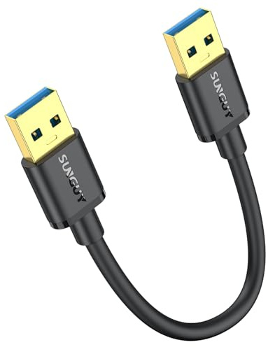 SUNGUY USB 3.0 Kabel Kurz, 0.15m USB A auf A Kabel, Übertragungsraten bis zu 5Gbit/s, Typ A zu Typ A Kable Kompatibel mit Drucker, Modems, Festplatten