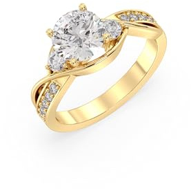 Hello Diamond Damen Ring 14 Karat Gold mit Laborgezüchteten Diamanten 1,28ct, IGI-Zertifikat, Verlobungsring (54)
