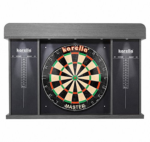 Roleo Dart Cabinett Kabinett Arena für Dartboards inkl. Beleuchtung und 3 Satz Dartflys