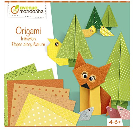 MY MANDARINE CO176C - Kreativbox, ab 4 Jahren, 356 Bögen Origamipapier + 2 Stickerbögen Augen + Anleitung mit Modellen, Maxipack Origami für Einsteiger, 1 Stück