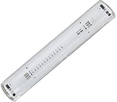 Vetrineinrete® Plafoniera tenuta stagna IP65 per 2 tubi a led neon attacco t8 g13 60 120 150 cm da parete soffitto tubo per interni ed esterni lampada da muro impermeabile (120cm 36w) P46