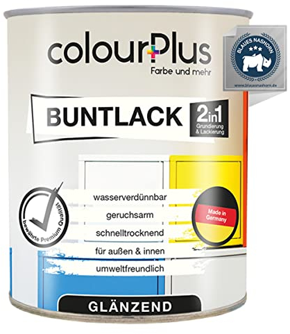 colourPlus 2in1 Buntlack Glänzend (750ml Moosgrün/Grün RAL 6005) – Wetterfeste Holzfarbe Holzlack & Küchenmöbellack. Getrocknet auch für Kinderspielzeug. Für Innen & Außen